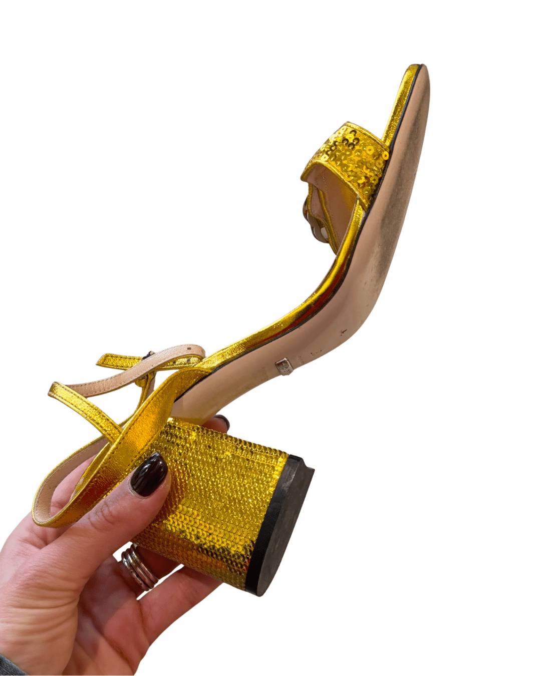 SANDALI GUCCI MARMONT PAILETTES GIALLE Nr 37