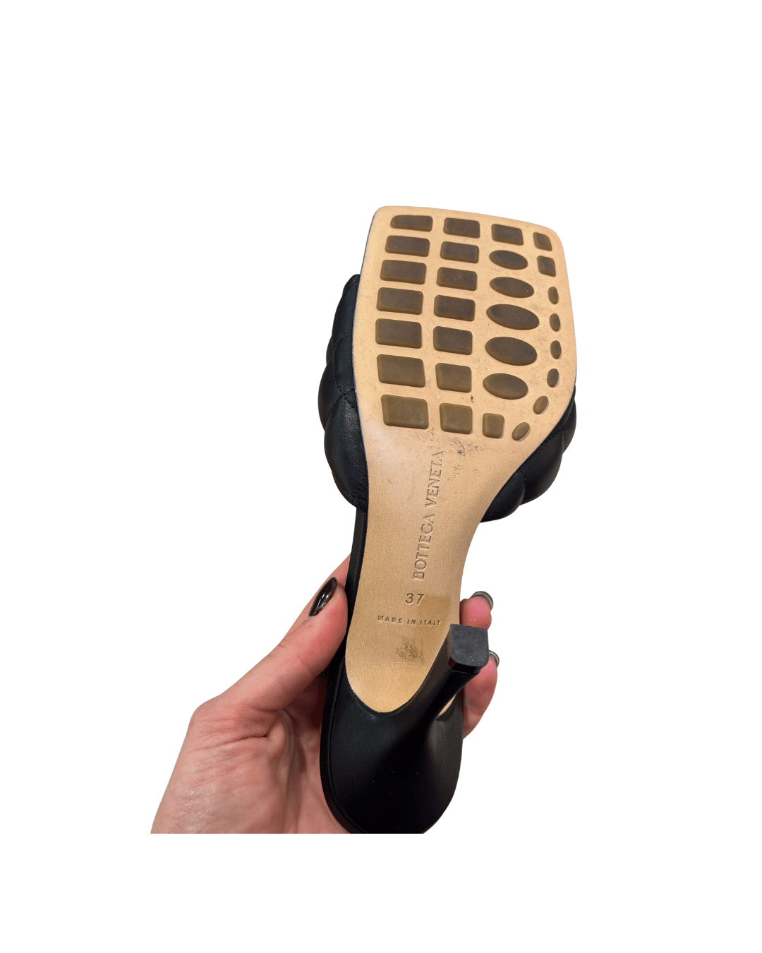 SANDALI PADDED MULES BOTTEGA VENETA NERE Nr 37