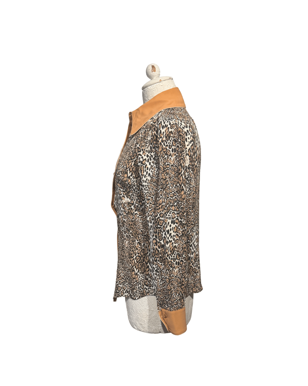CAMICIA MACULATA RIFINITURE BEIGE Tg 42