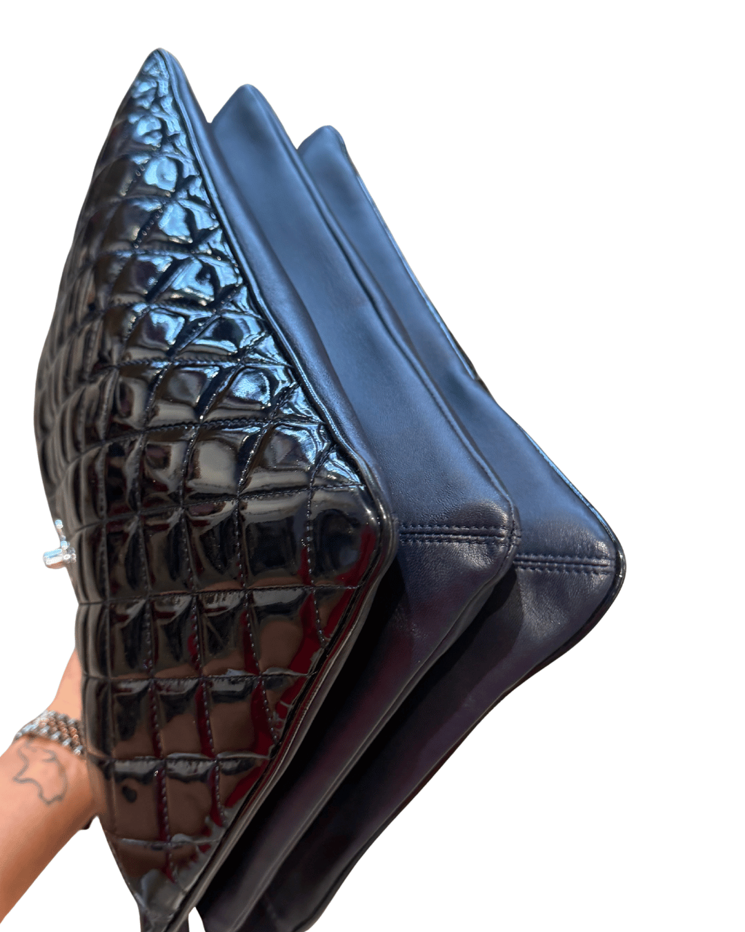 MAXI SHOPPER CHANEL VERNICE BLU