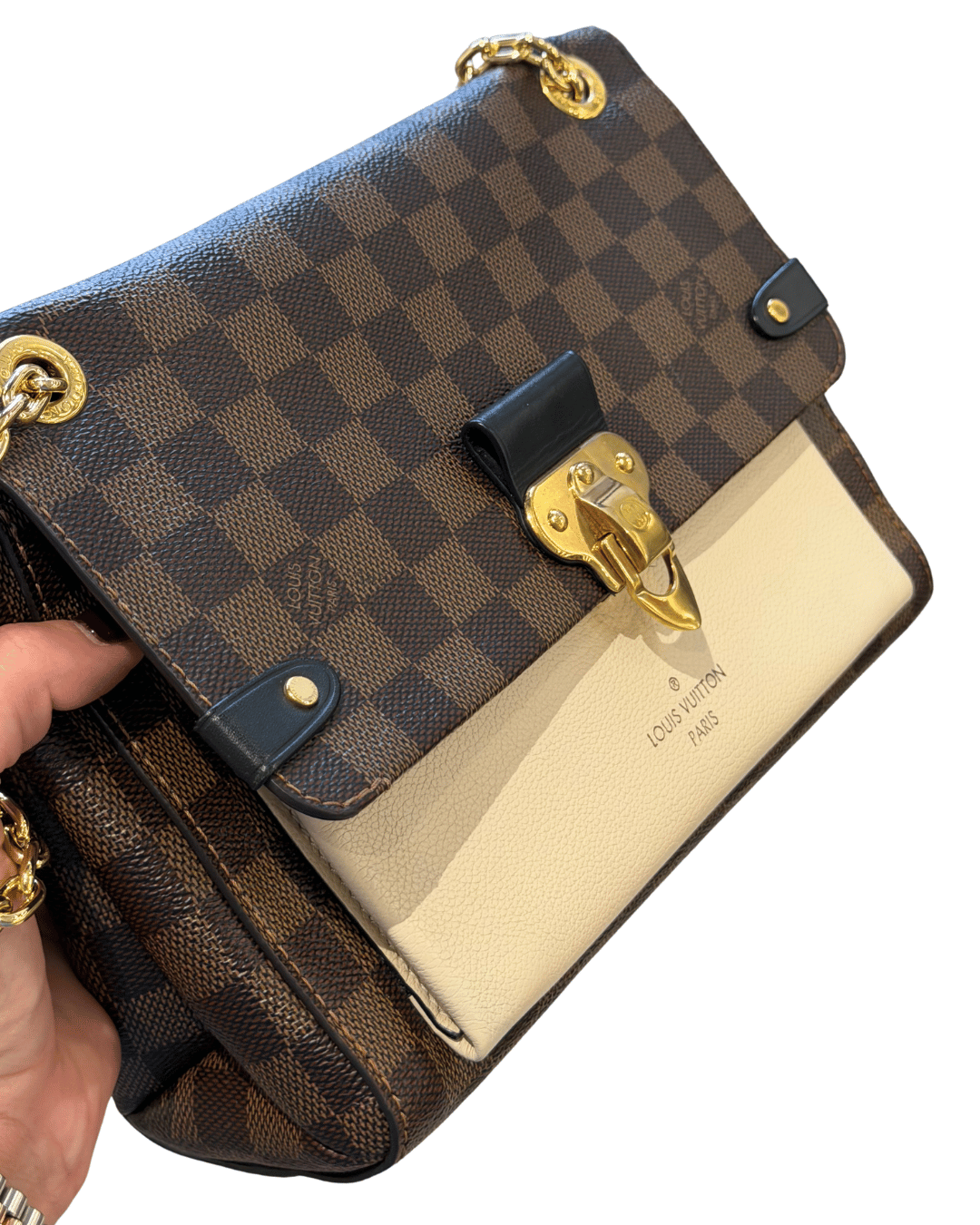 VAVIN PM LOUIS VUITTON DAMIER EBENE RIFINITURE CREMA