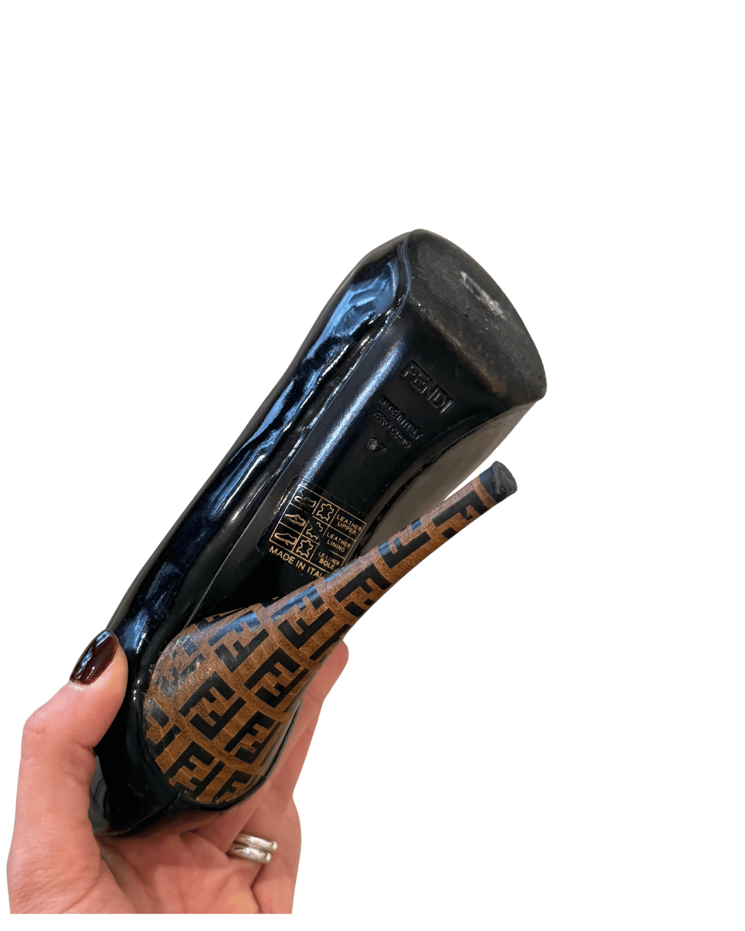 DECOLLETE OPEN TOE FENDI VERNICE Nr 37