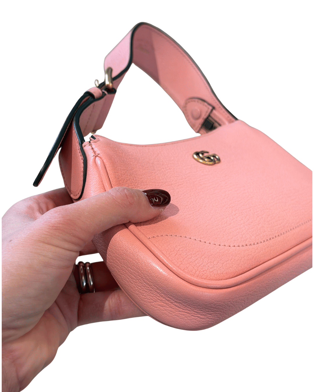 PICCOLA MEZZALUNA GUCCI ROSA PELLE MARTELLATA