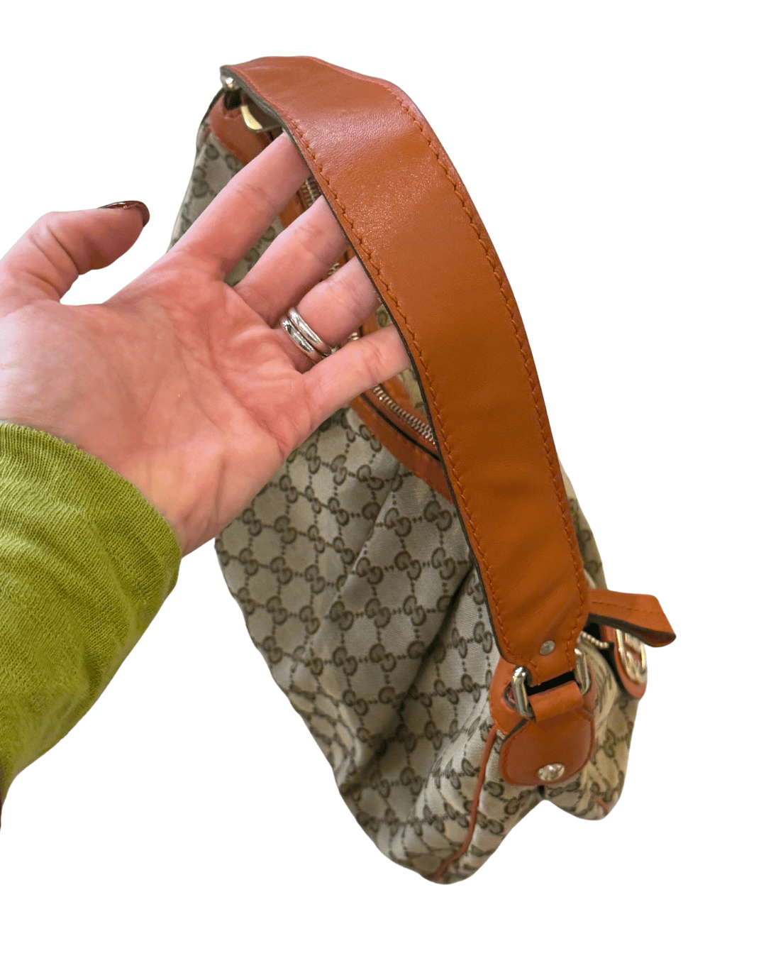 BORSA DI GUCCI GG SUPREME CON RIFINITURE ARANCIONI