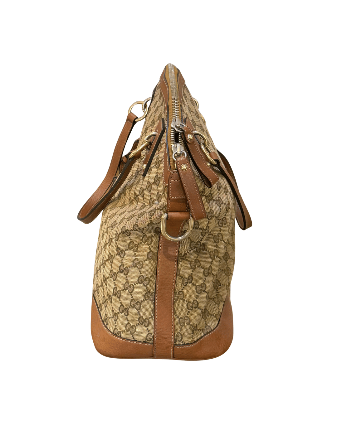 BORSA GUCCI GG SUPREME CON RIFINITURE CUOIO E TRACOLLA