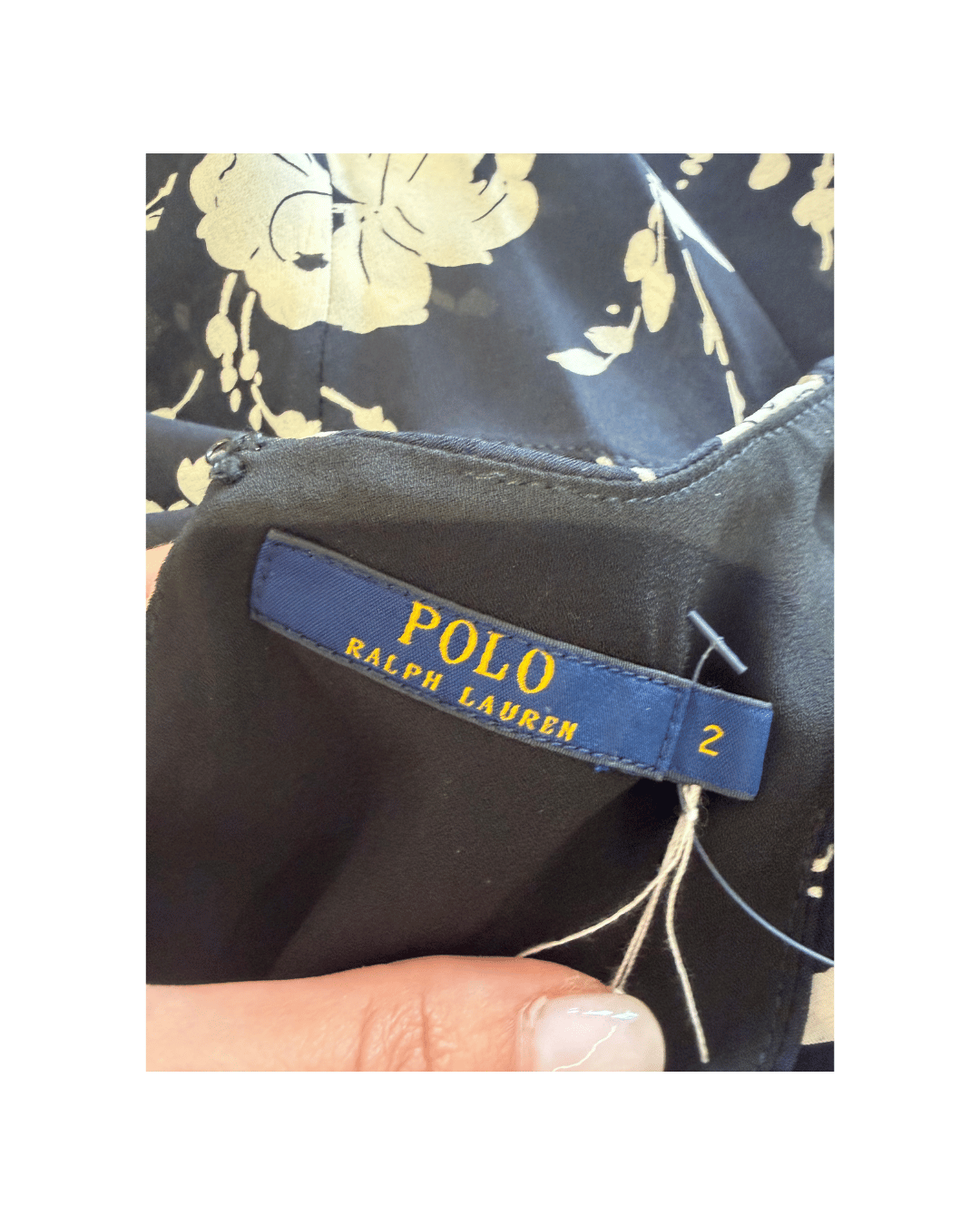 TOP SETA RALPH LAUREN BIANCO E NERO FIORI Tg 40