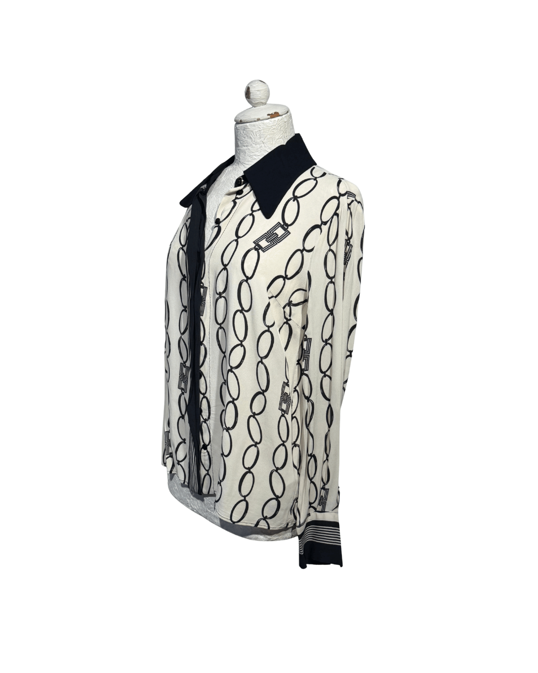 CAMICIA ELISABETTA FRANCHI AVORIO E NERA Tg 42