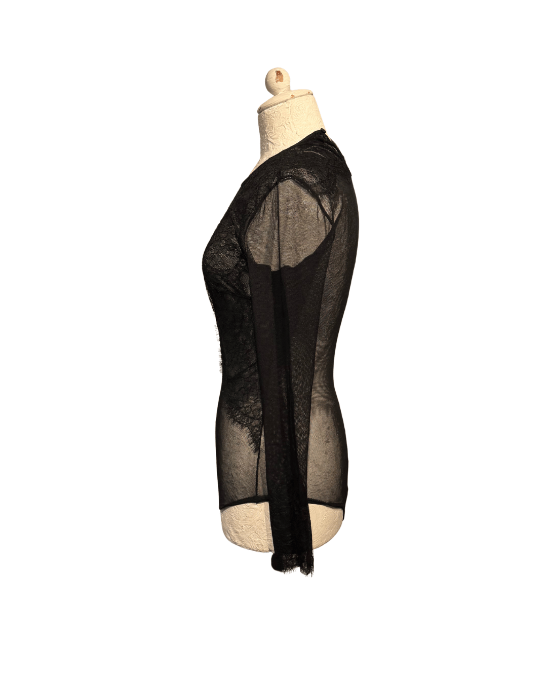 BODY IN PIZZO TRASPARENTE NERO ELISABETTA FRANCHI Tg 42