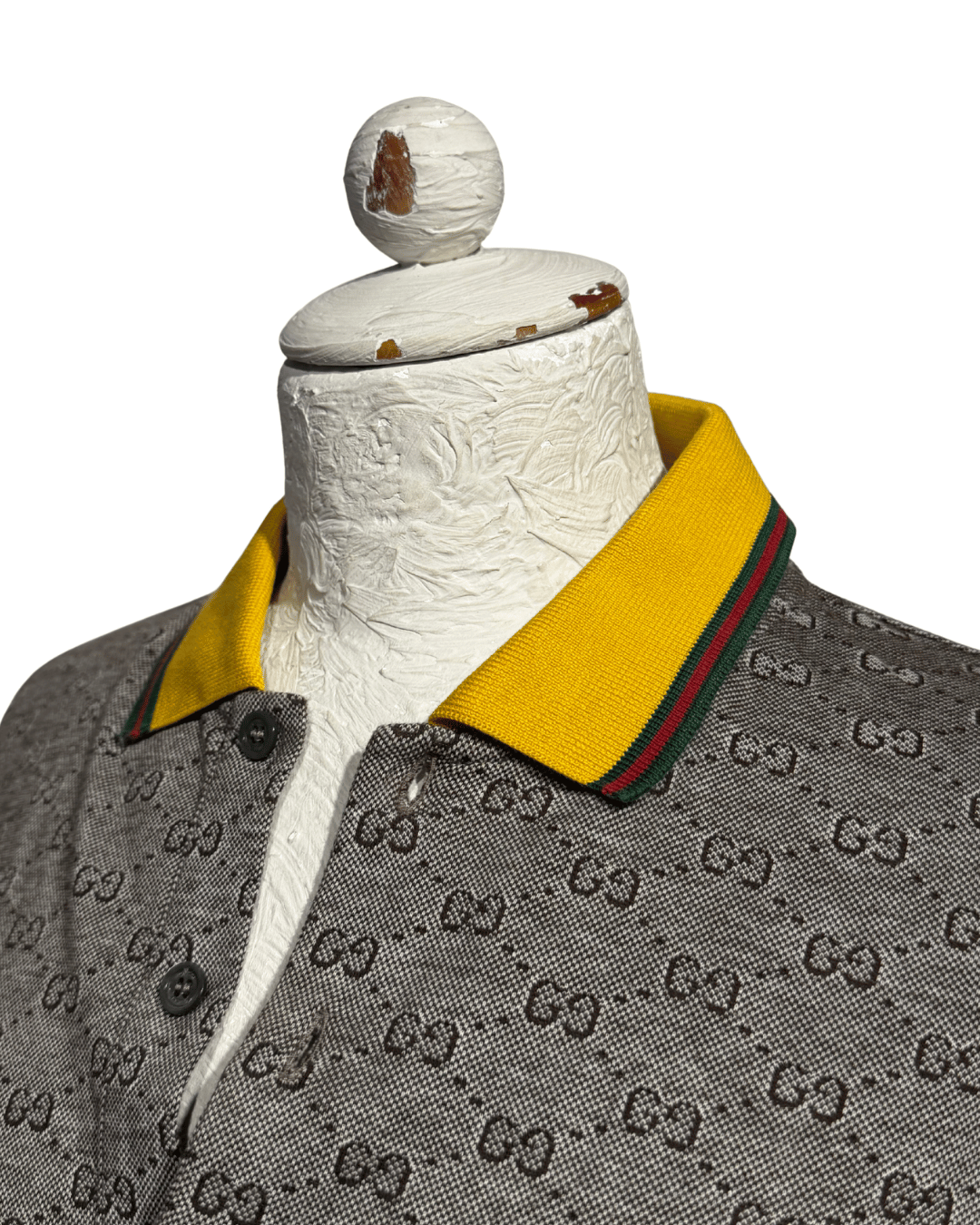 POLO GUCCI GRIGIA COLLETTO OCRA