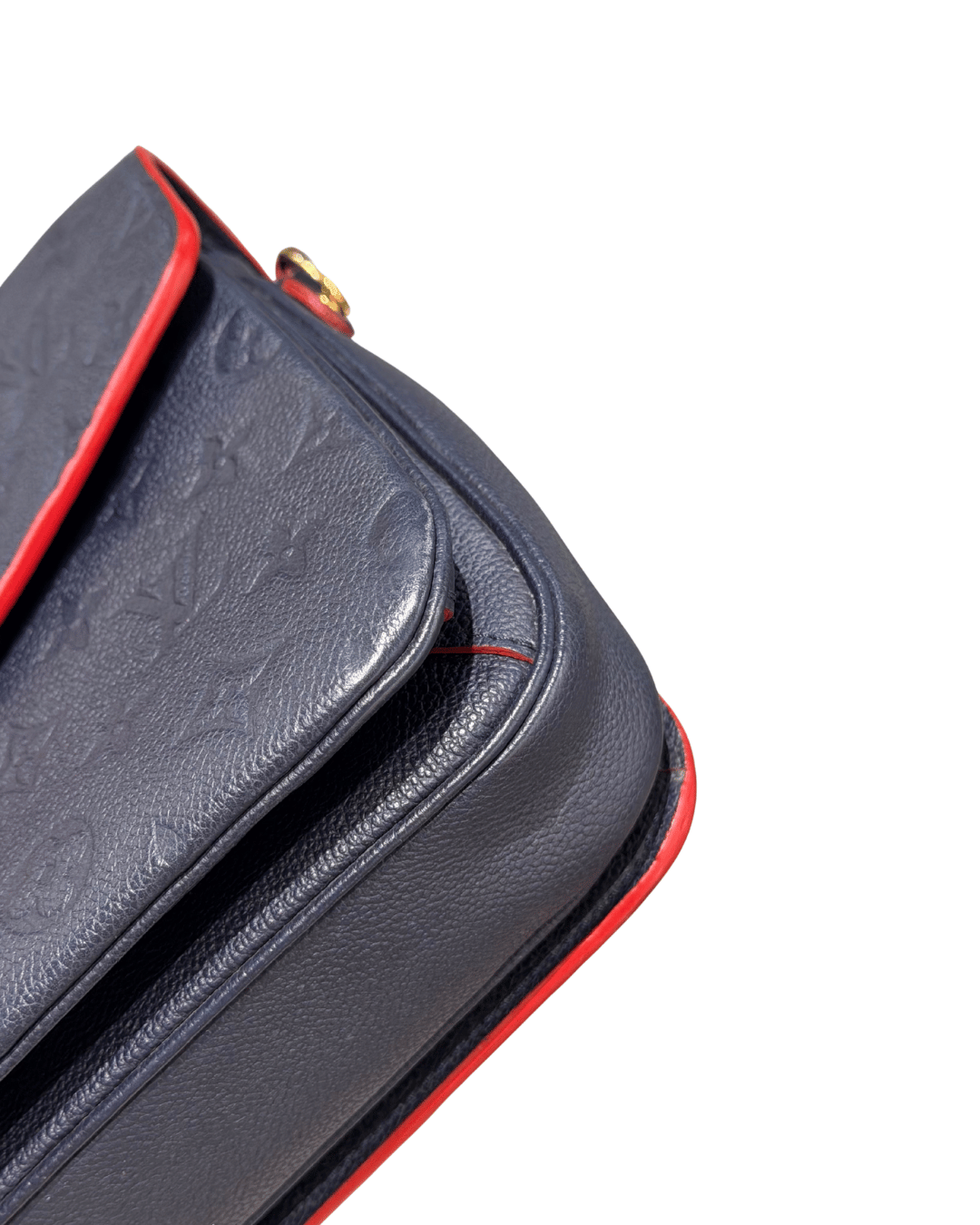 METIS LOUIS VUITTON PELLE BLU RIFINITURE ROSSE