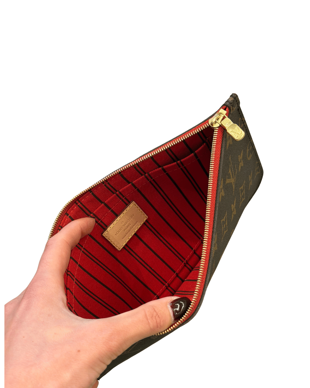 POCHETTE PIATTA LOUIS VUITTON INTERNO ROSSO