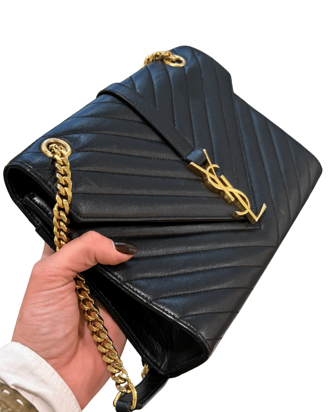 BORSA LINEA ENVELOPE YSL PELLE LISCIA NERA