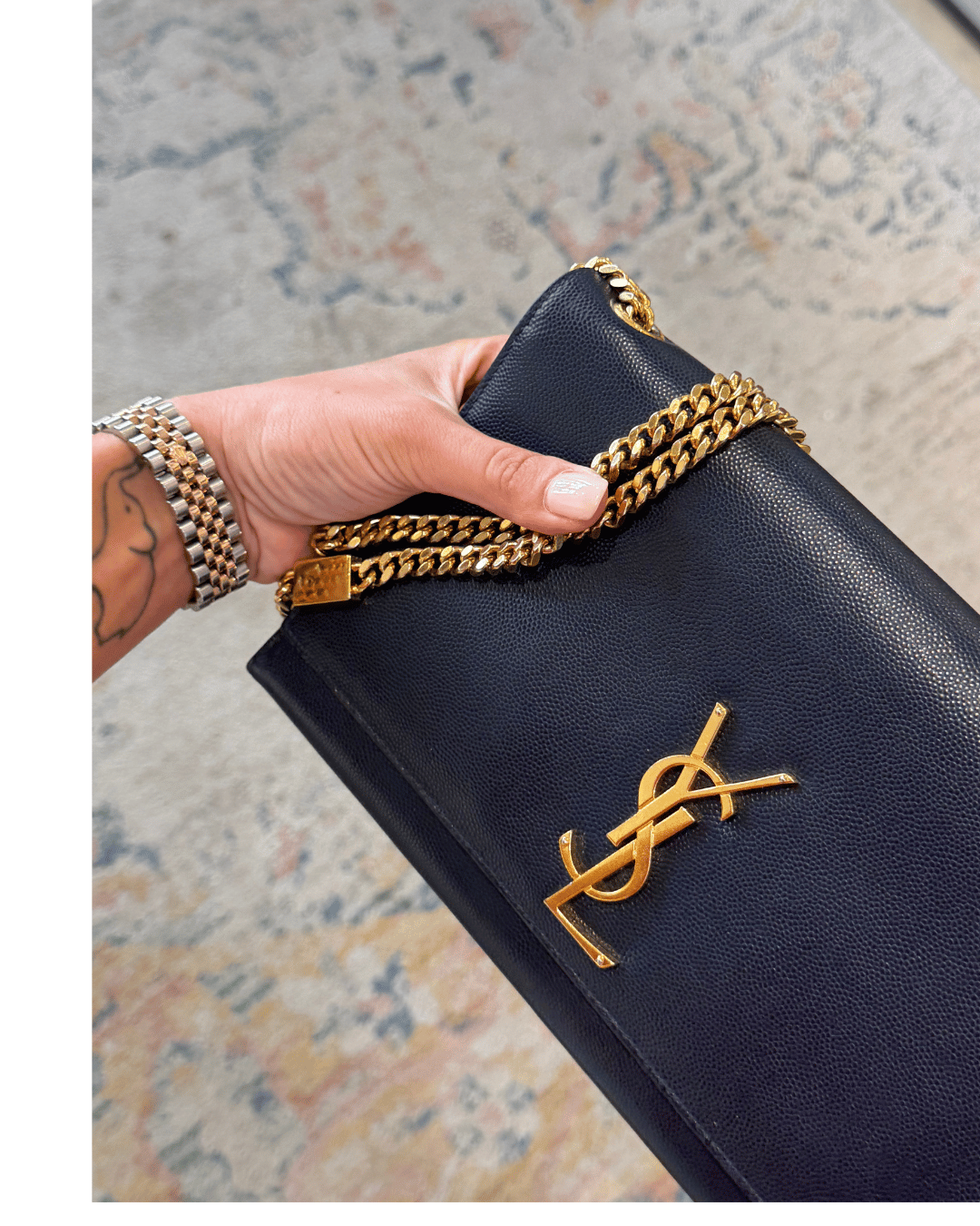 KATE YSL MEDIA BLU NOTTE HARDWARE DORATO