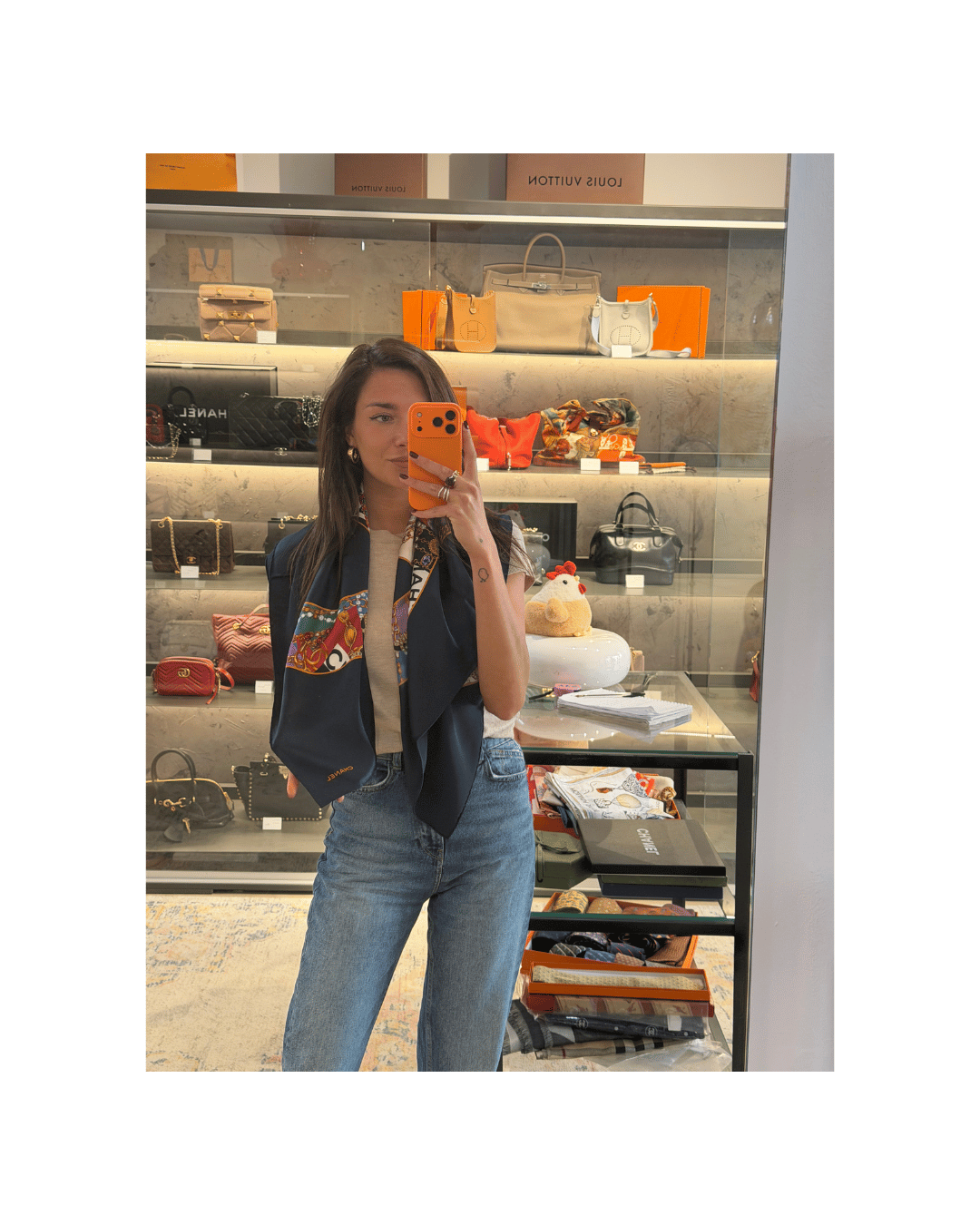 FOULARD CHANEL BLU NAVY logo CC