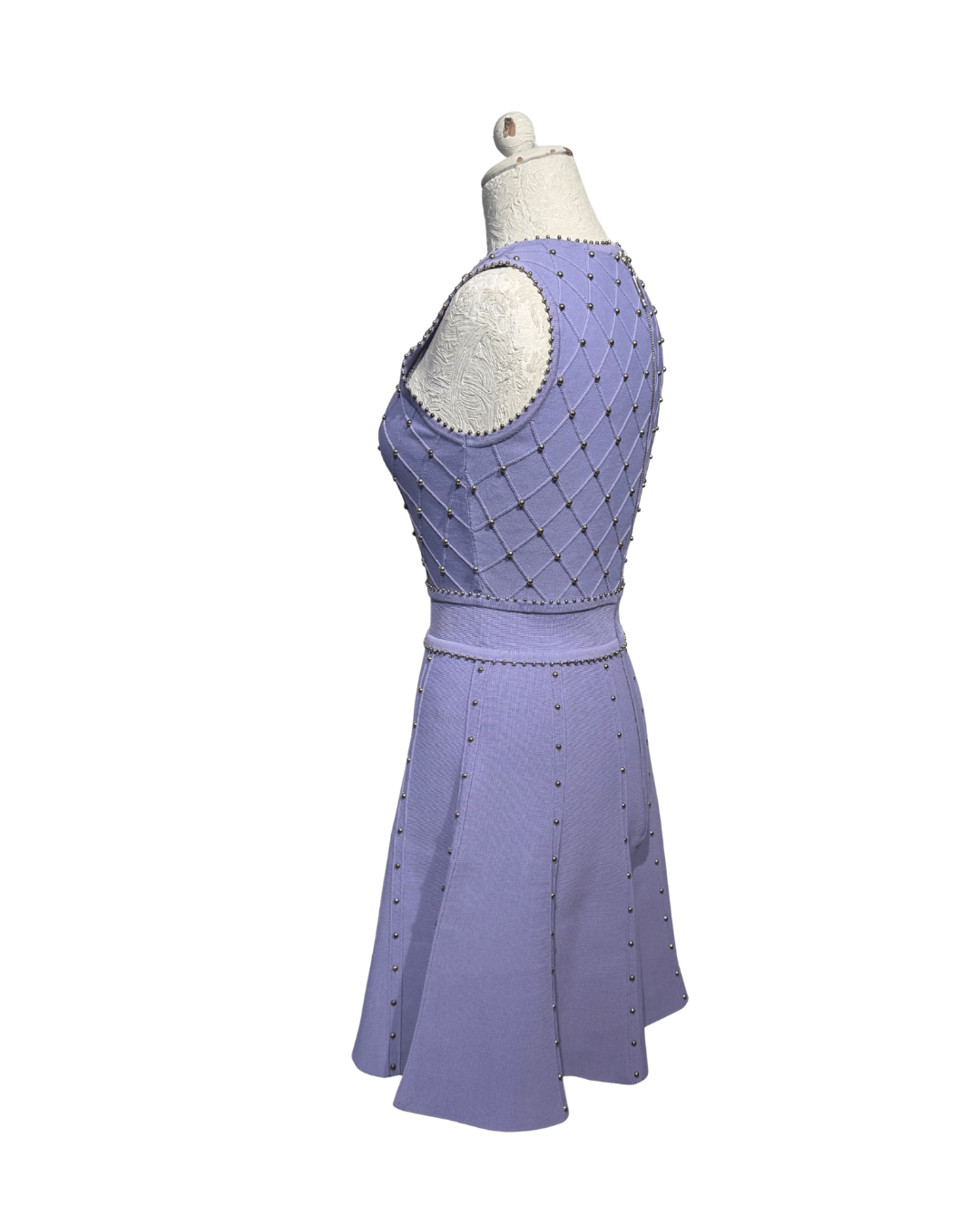 ABITO IN MAGLIA LILLA CON BORCHIE ELISABETTA FRANCHI Tg 40