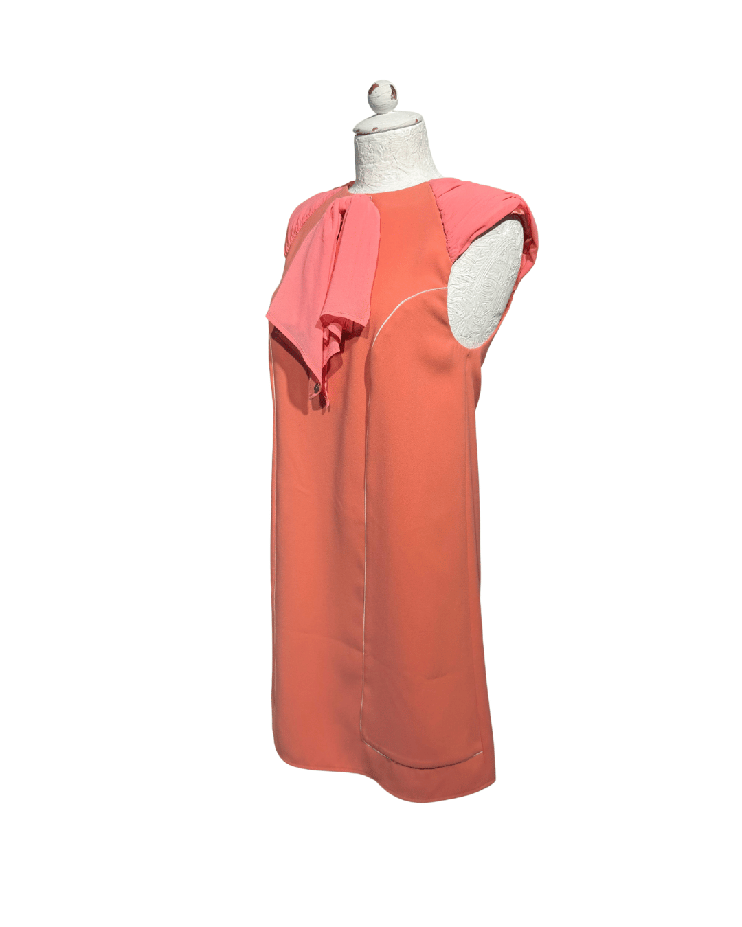 ABITO ELISABETTA FRANCHI COLOR CORALLO E FIOCCO TG 44