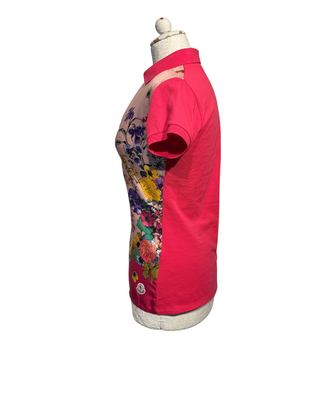POLO MONCLER SETA E COTONE A FIORI Tg XS
