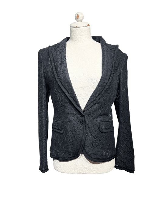 GIACCA D&G NERA PIZZO