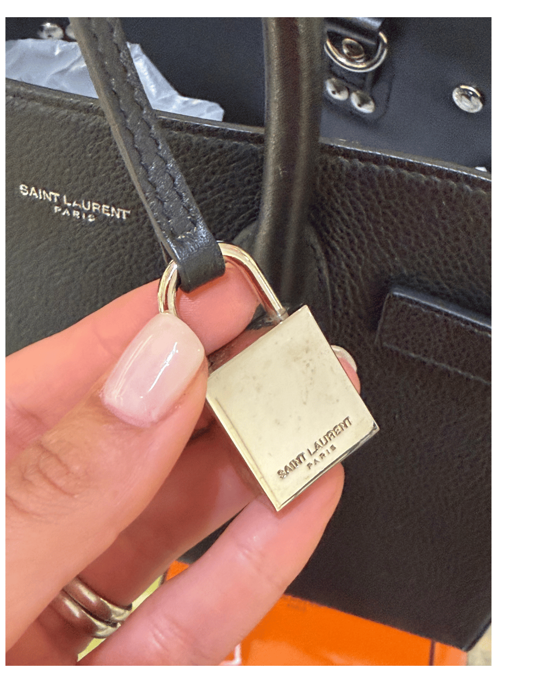 SAC DE JOUR SMALL NERA YSL PELLE MARTELLATA