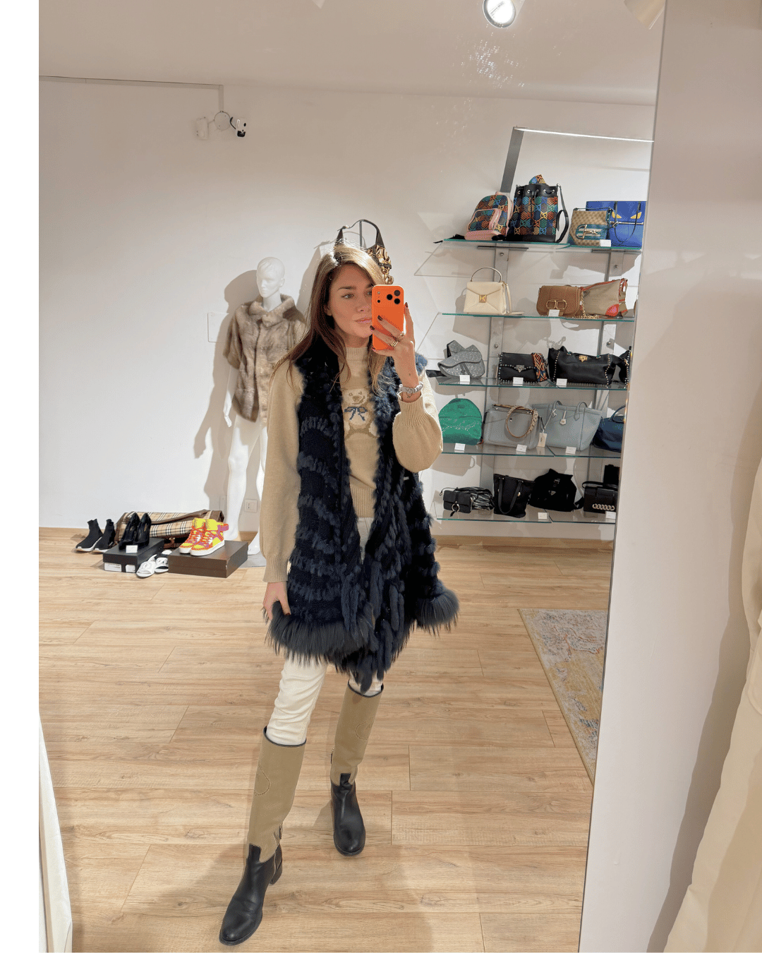 GILET IN LAPIN BLU