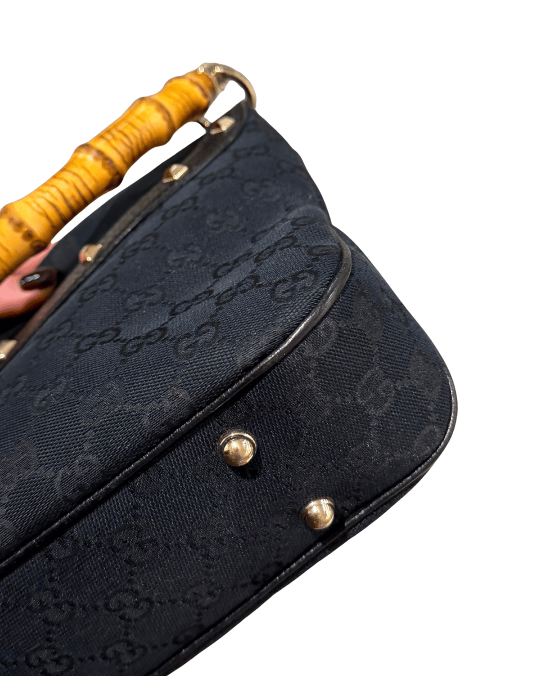 GUCCI TESSUTO GG NERO A SPALLA MANICO BAMBOO