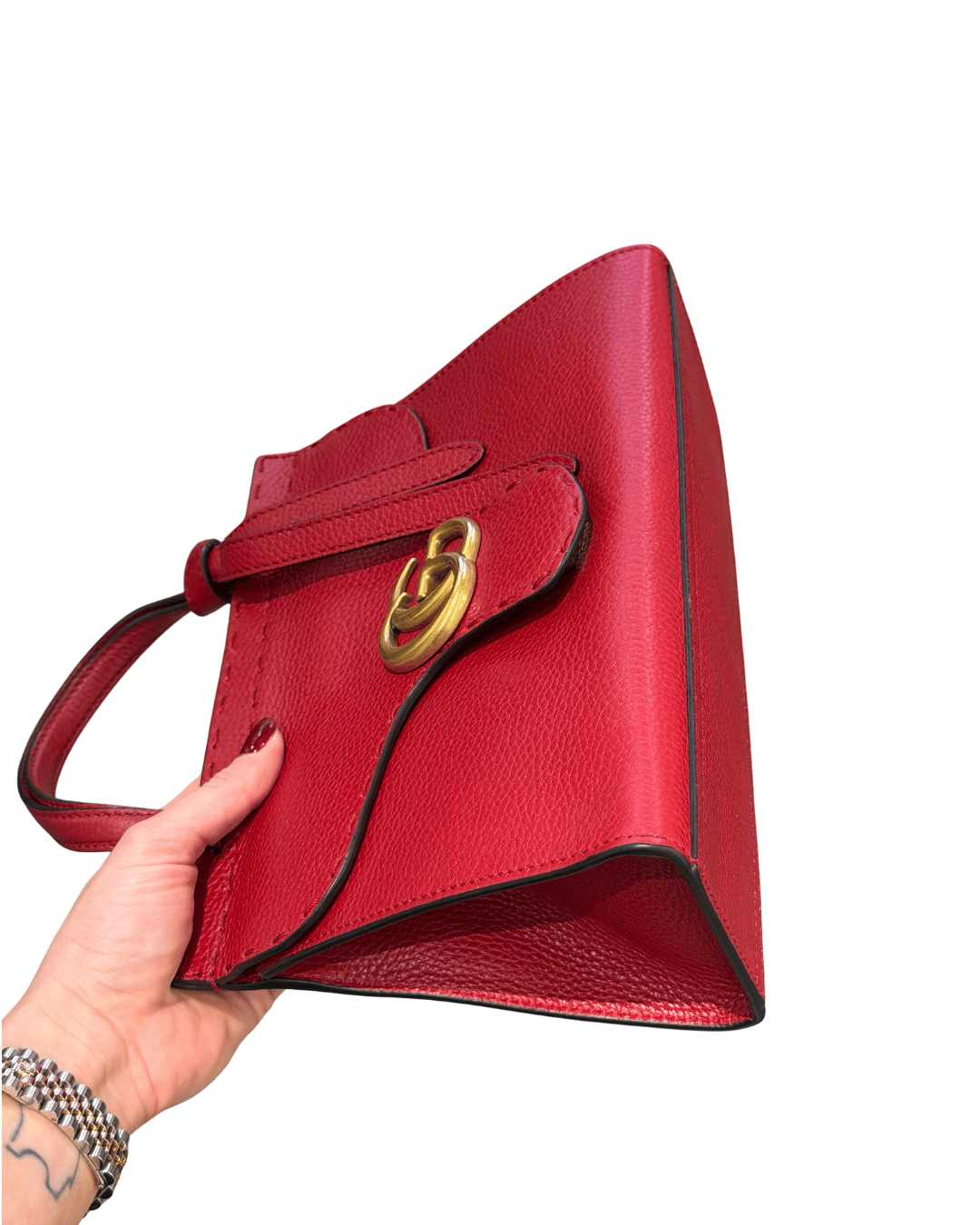 BORSA GUCCI ROSSA CON IMPUNTURE