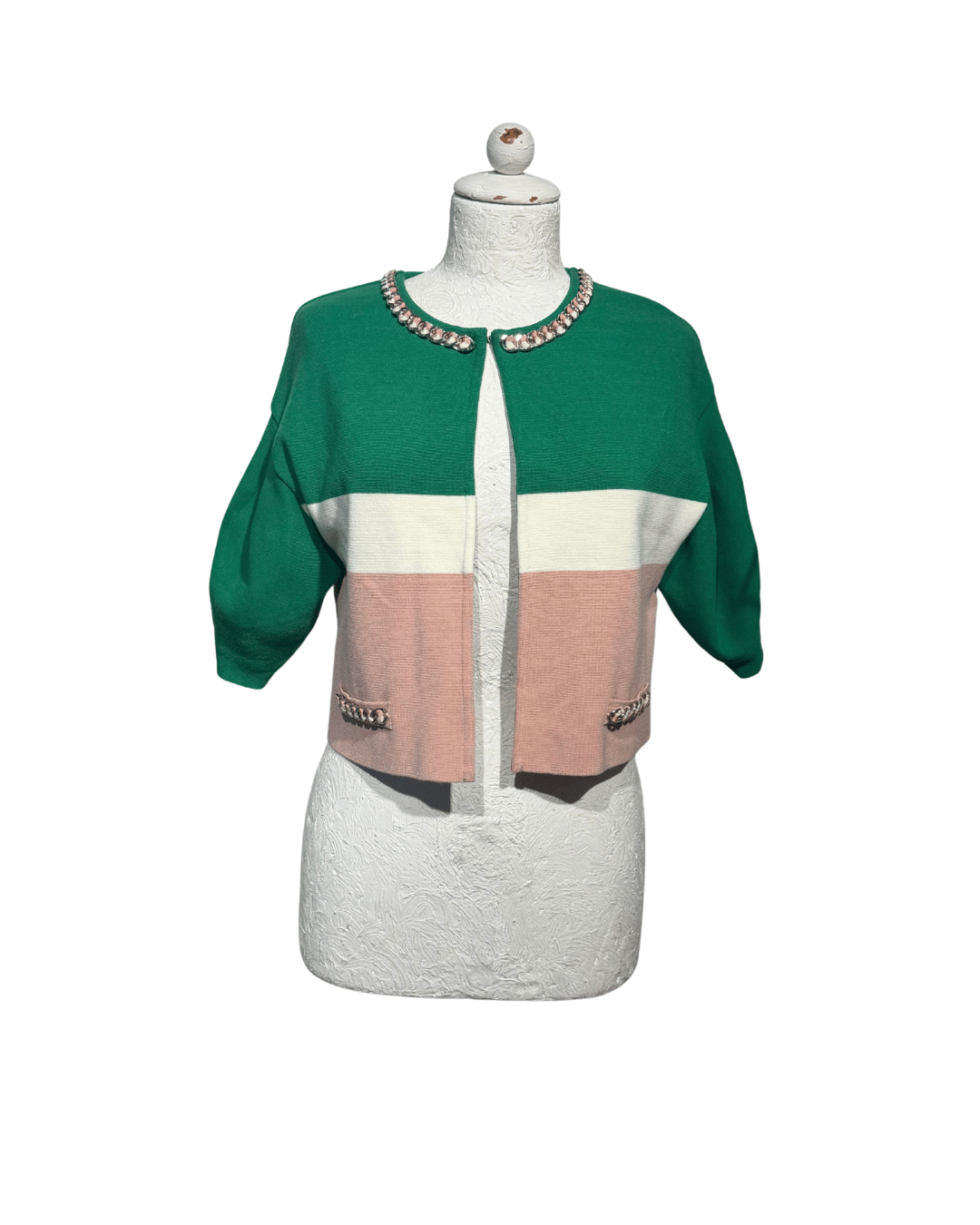CARDIGAN TRICOLORE ELISABETTA FRANCHI Tg 40