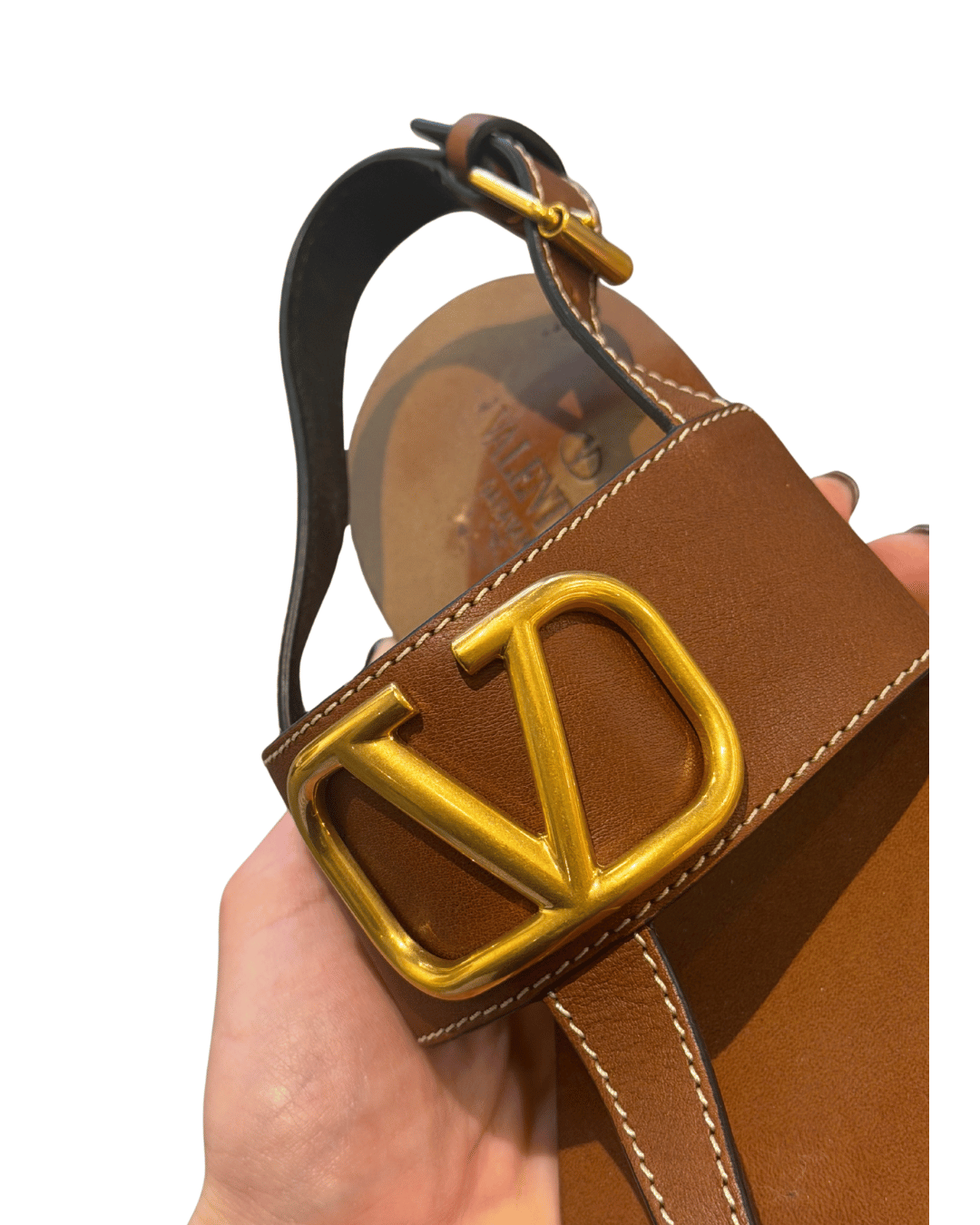 SANDALI INFRADITO VALENTINO PELLE COLOR CUOIO