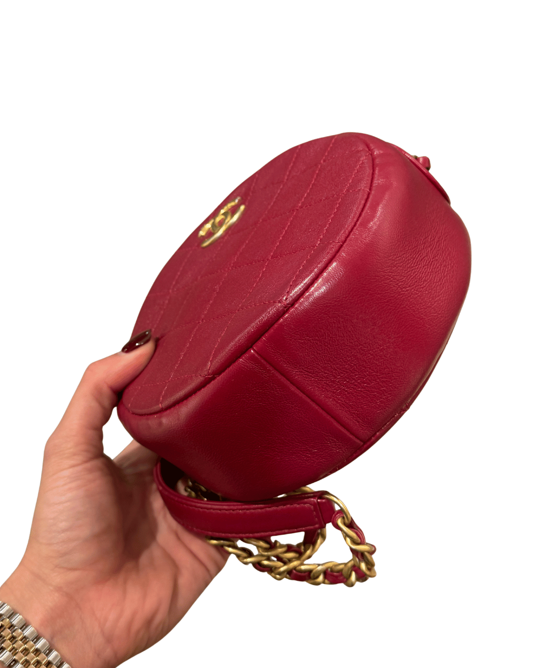 CHANEL ROUND 19 CLUTCH ON CHAIN CILIEGIA