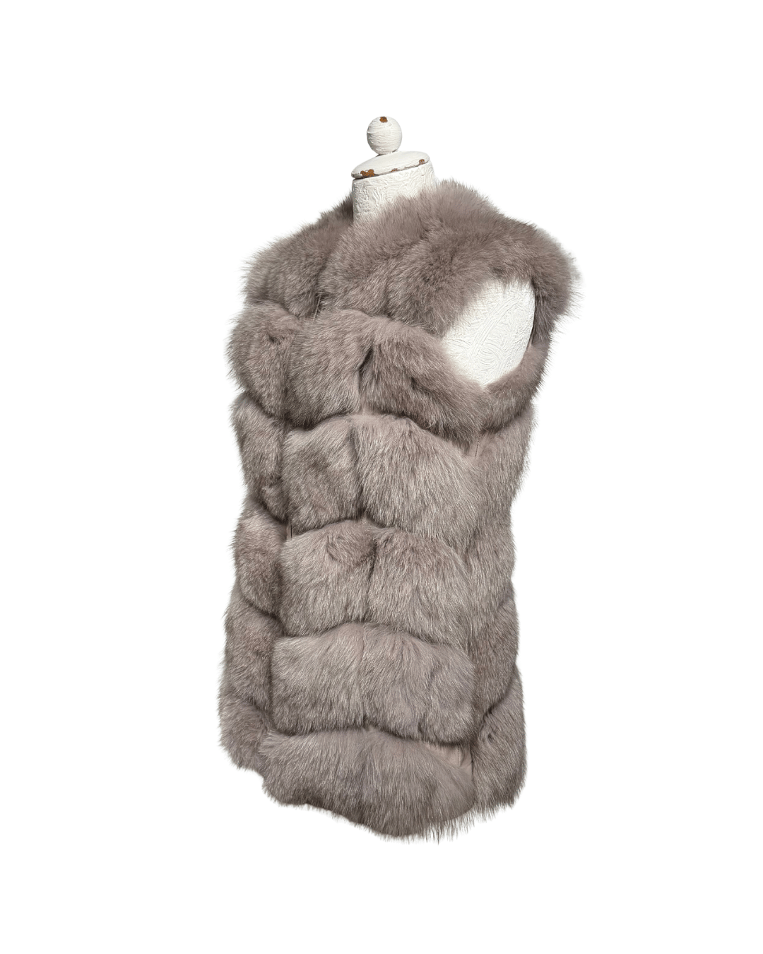 SMANICATO PELO DI VOLPE GRIGIO/TORTORA