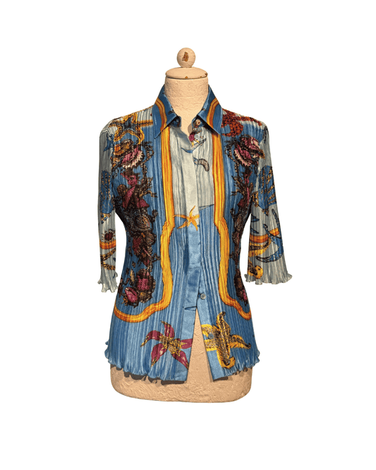 CAMICIA VERSACE PLISSE STAMPA MARINA Tg 44