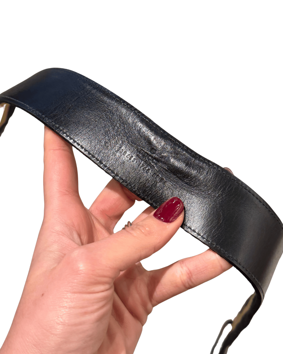 CINTURA GUCCI FASCIA WEB NERA E SENAPE