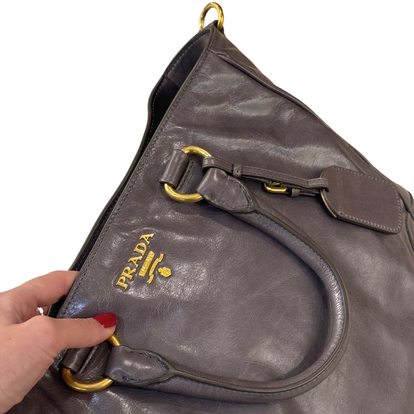 BOOK TOTE PRADA GRIGIA