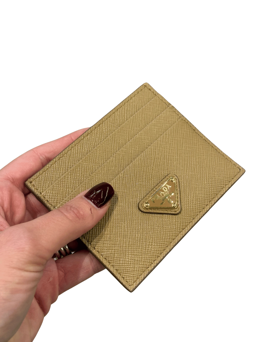 PORTACARTE PRADA PELLE SAFFIANO COLOR CAMMELLO