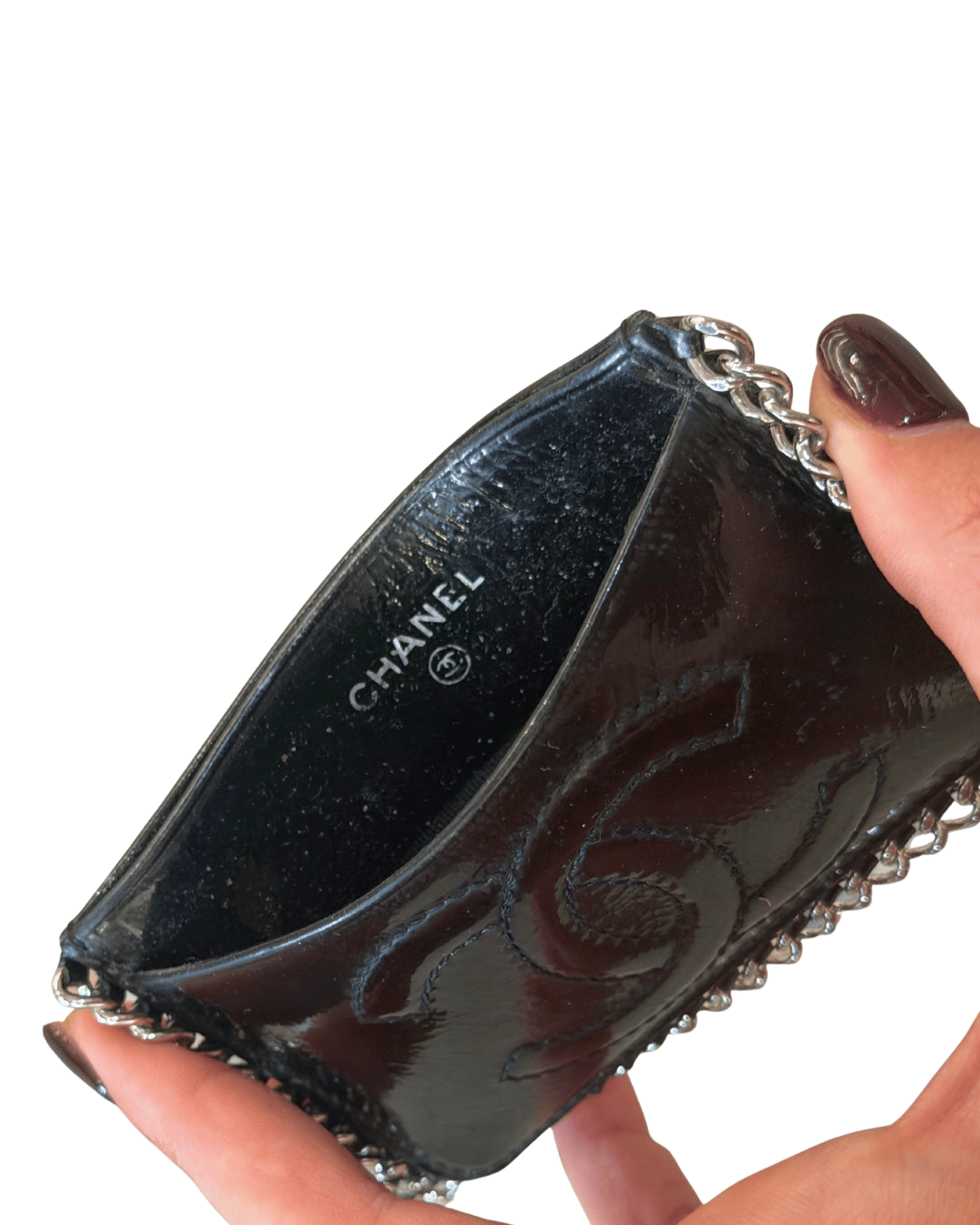 PORTACARTE CHANEL VERNICE NERA