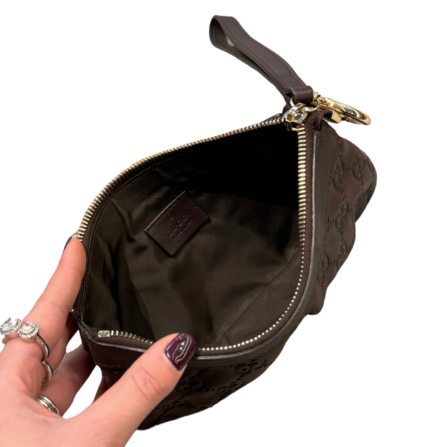 POCHETTE GUCCI COLOR CIOCCOLATO