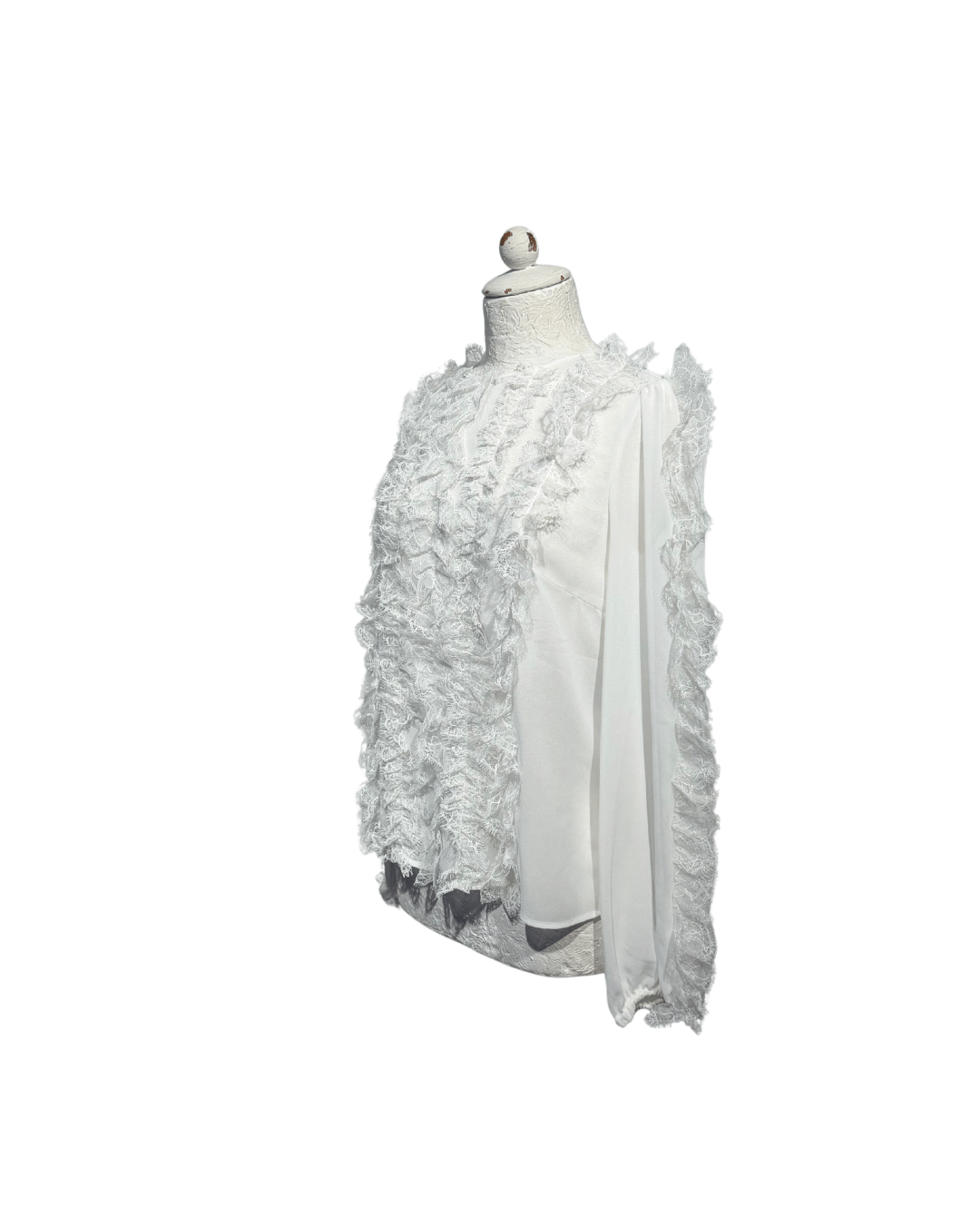 CAMICIA BLUSA ELISABETTA FRANCHI AVORIO CON PIZZO Tg 40