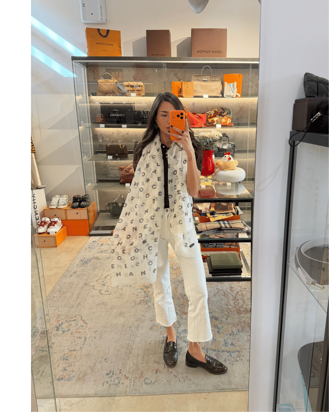 STOLA CHANEL BIANCA E NERA CASHMERE E SETA