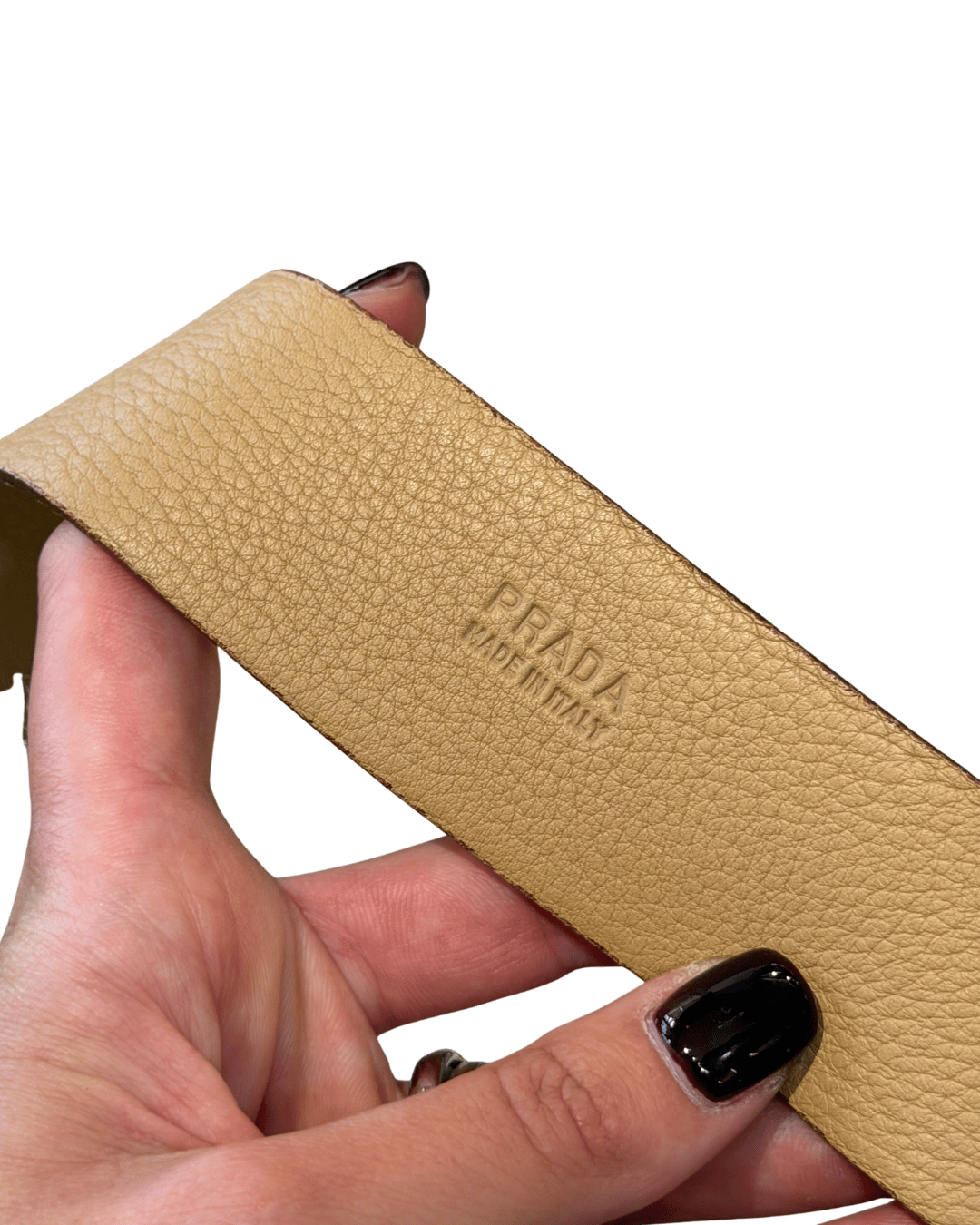 CINTURA PRADA PELLE MARTELLATA BEIGE 80