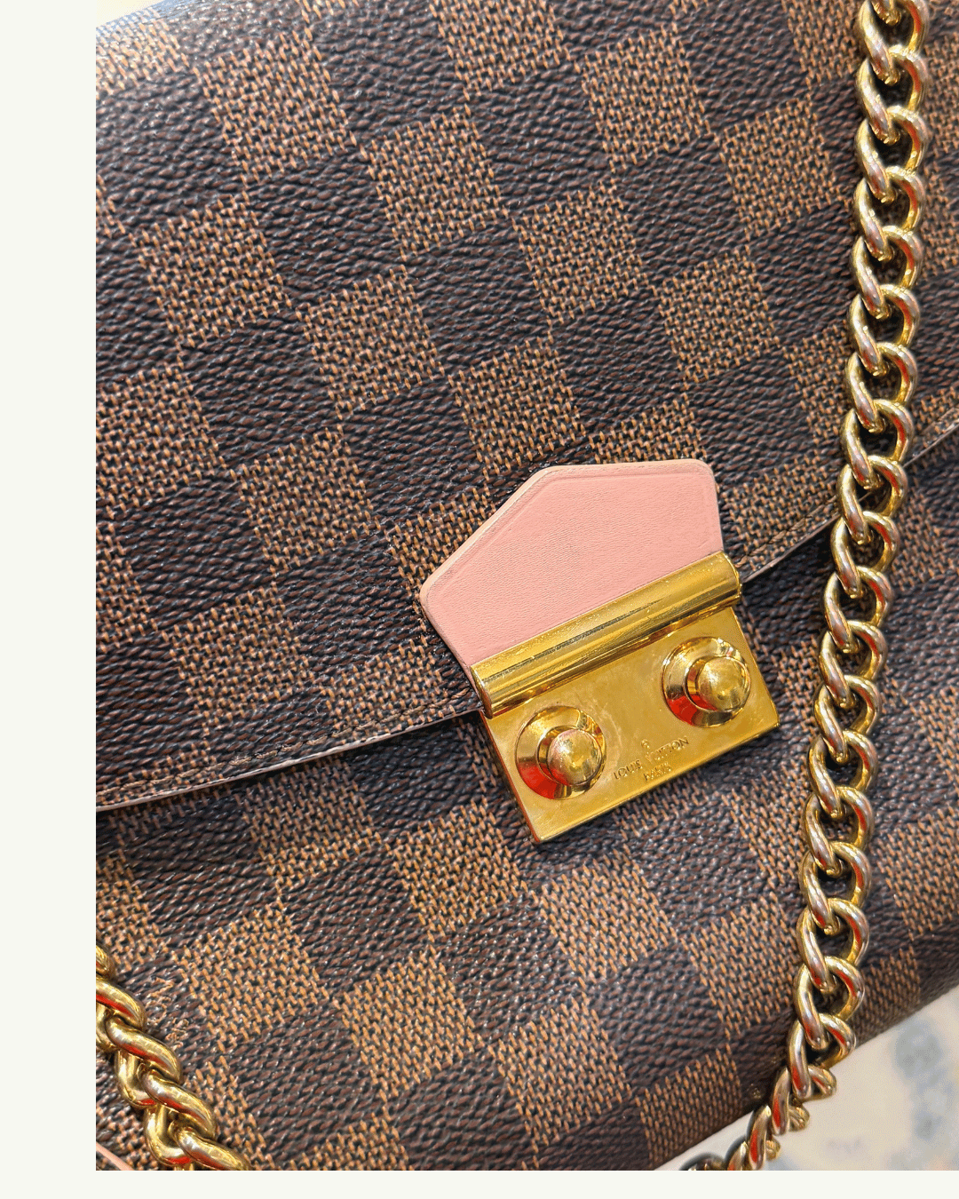 CAISSA CLUTCH DAMIER EBENE RIFINITURE ROSA