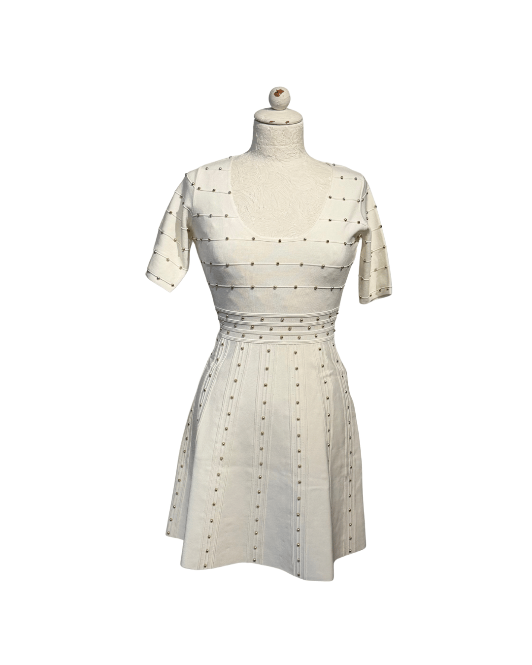 ABITO IN MAGLIA AVORIO CON BORCHIE ELISABETTA FRANCHI Tg 40