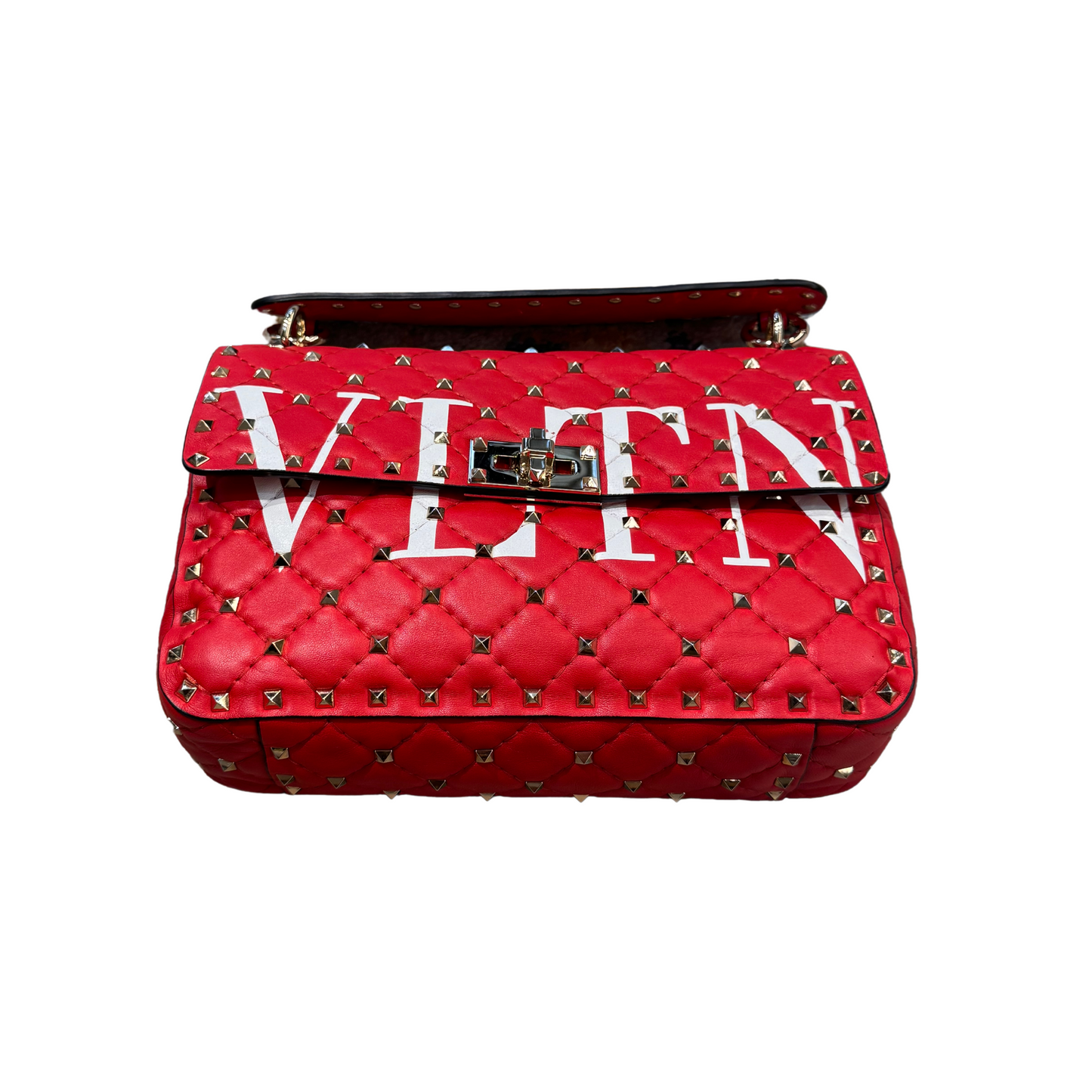VALENTINO SPIKE ROSSA SCRITTA BIANCA