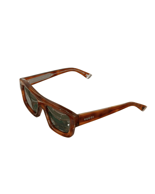 OCCHIALI GUCCI RETTANGOLARI COGNAC TARTARUGATI