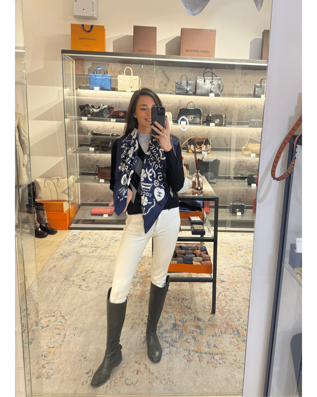 FOULARD CHANEL BLU NAVY