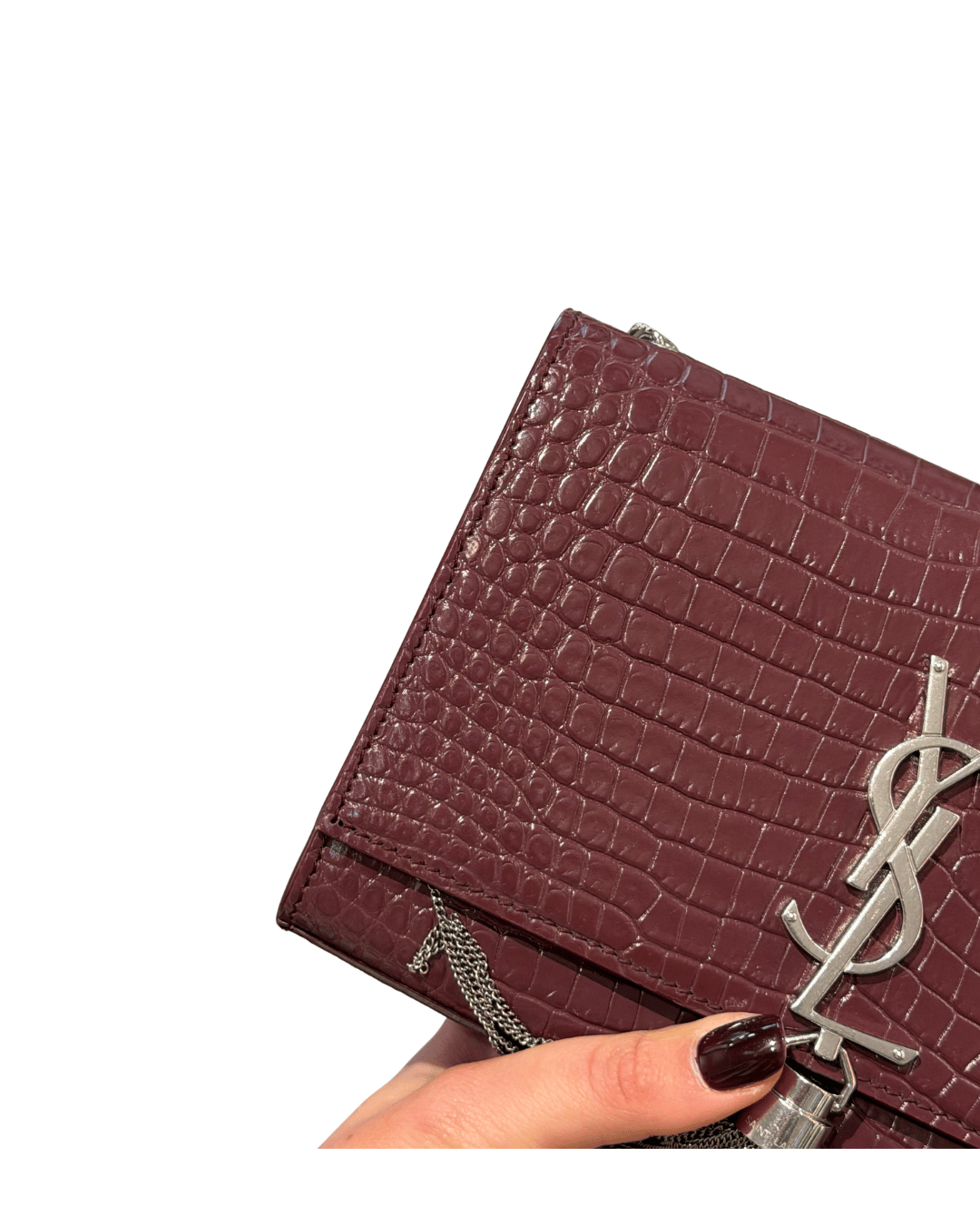 KATE SMALL YSL STAMPA COCCO MELANZANA
