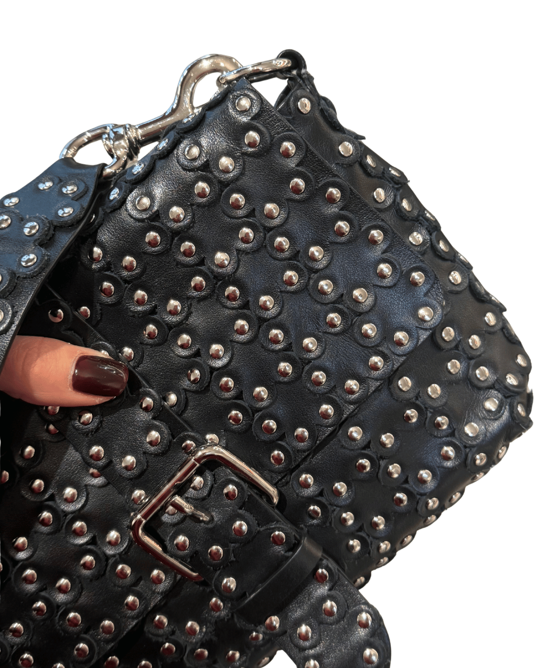 BORSA RED VALENTINO NERA CON BORCHIE