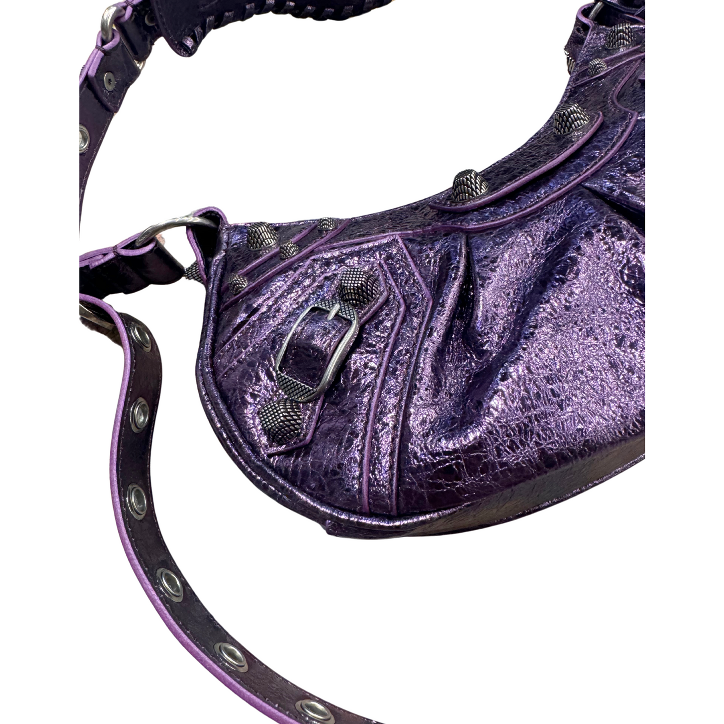 CAGOLE XS BALENCIAGA VIOLA METALLIZZATA