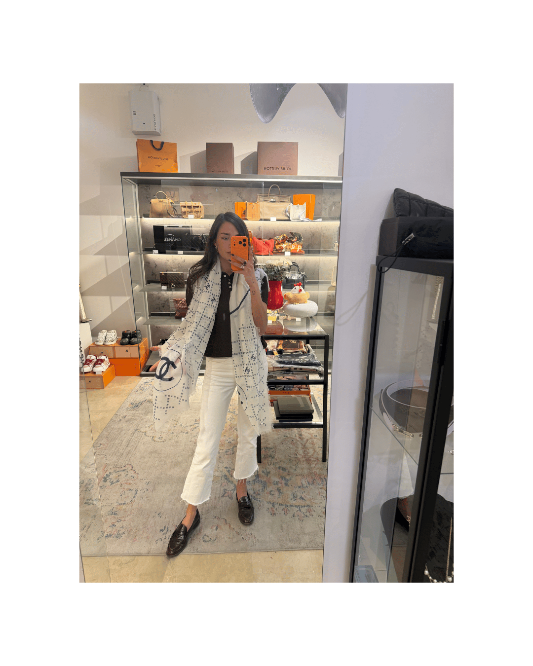 STOLA CHANEL CASHMERE BIANCA E BLU