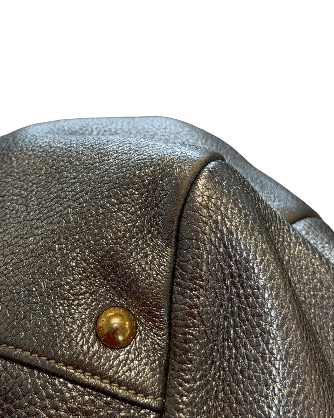 PRADA PELLE METALIZZATA GRIGIA