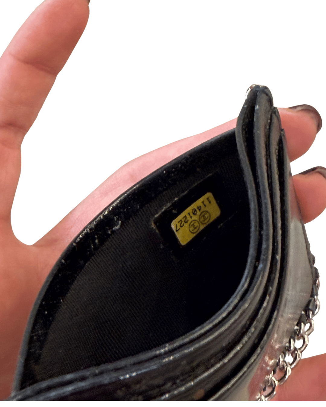 PORTACARTE CHANEL VERNICE NERA